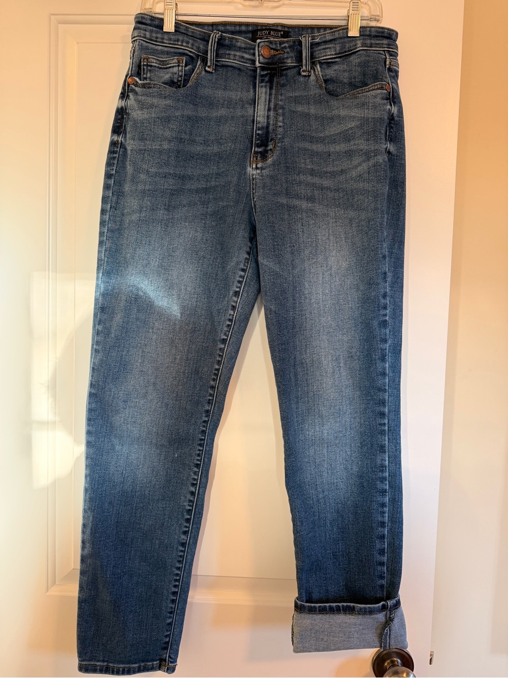 Judy Blue High Rise Slim Straight Jeans 11/30 Medium Wash Stretch
